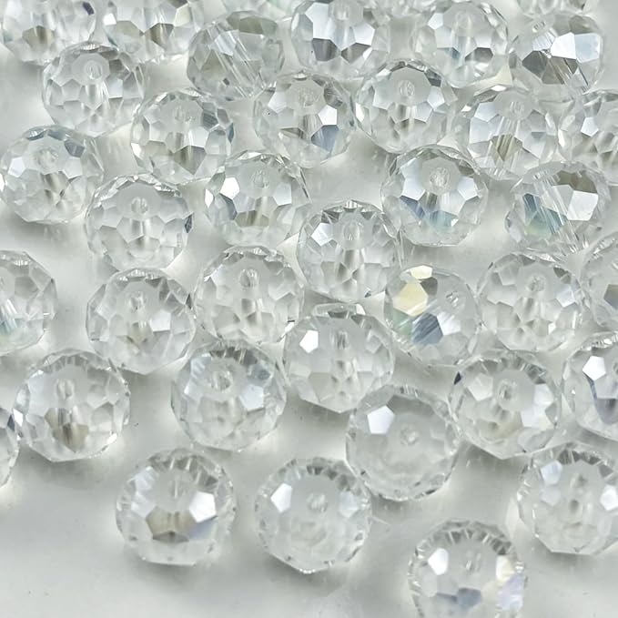 50pcs 10mm Crystal Glass Beads for Crafts Faceted Rondelle Glass Beads for by Unknown