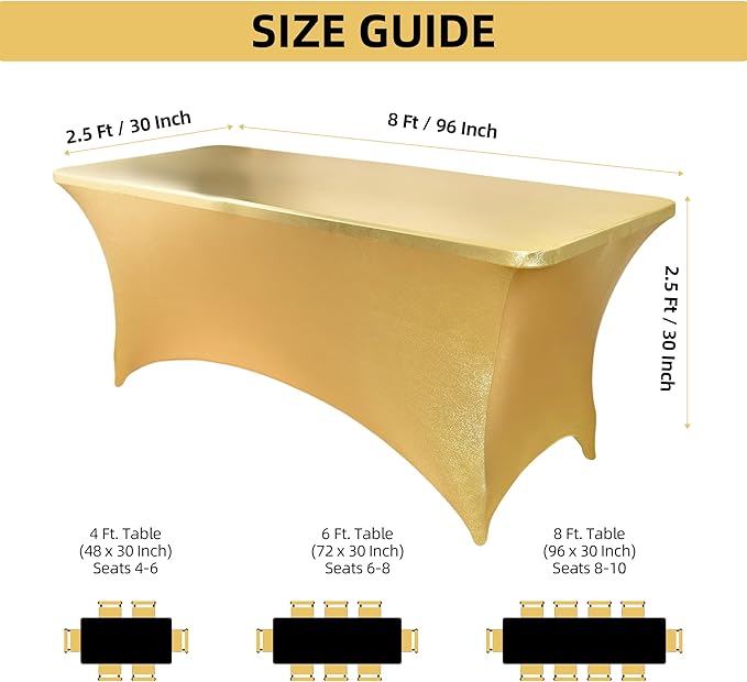 2-Pack 8ft Spandex Table Covers - Image 4