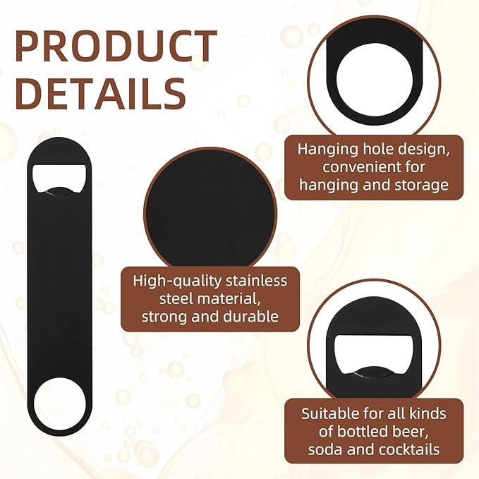 100 Pack Flat Beer Bottle Opener 5 inch Stainless Steel Flat Bottle Opener - Image 3