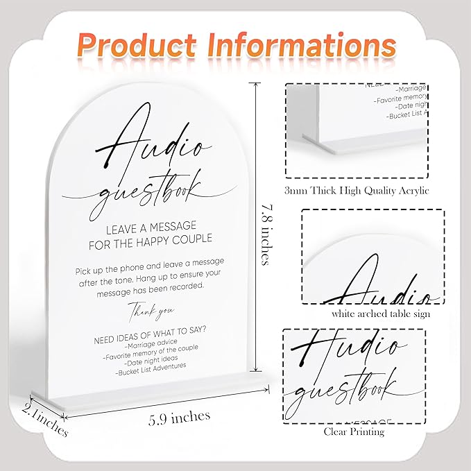 Audio Guest Book Sign, Audio Guest Book Wedding Phone, Bridal Shower Decor - Image 2