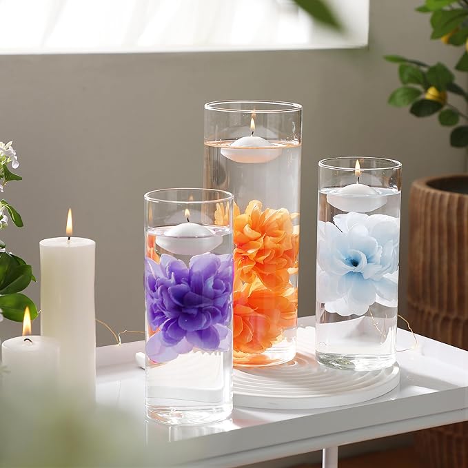 24 Pcs Floating Candles for Centerpieces and Floating Flowers Artificial - Image 4