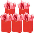 Gcardist Red Gift Bags with Tissue Paper by Gcardist
