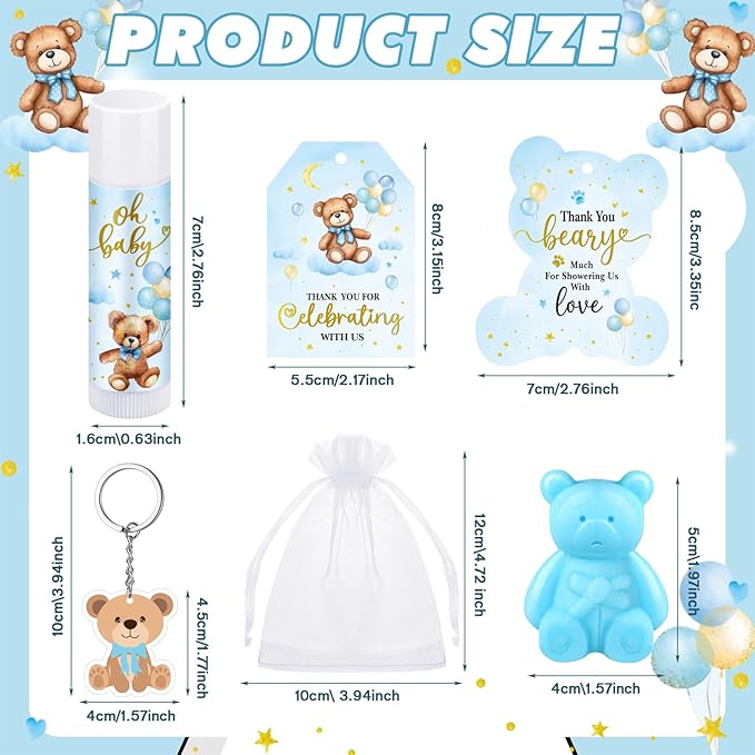 288 Baby Shower Favors Baby Shower Gifts Bulk Lip Balms Soaps Keychains Organza - Image 2
