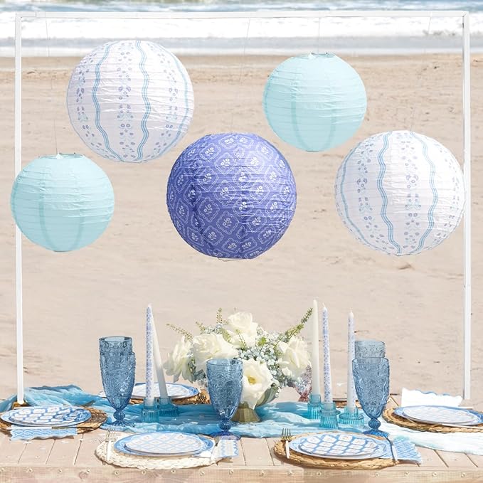 xo, Fetti Blue Coastal Paper Lanterns by xoFetti