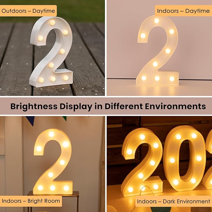 HXWEIYE Light Up Numbers-2, LED Marquee Number Lights Sign 26 Alphabet and 10 - Image 8