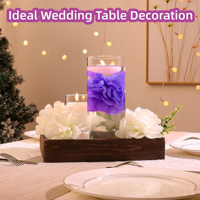 24 Pcs Floating Candles for Centerpieces and Floating Flowers Artificial - Image 2