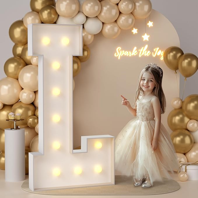 JoyMuse 4FT Marquee Light Up Letters, Large Marquee Letters 4 Feet Tall by Unknown