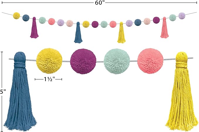 Oh Happy Day Pom-Poms and Tassels Garland - Image 6