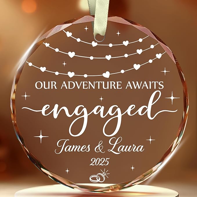 Personalized Engagement Christmas Ornament 2025 by TOBYOVU