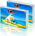 CATIFLIN 4x6 Magnetic Acrylic Frames 2 Pack, Double Sided Clear Frameless by CATIFLIN