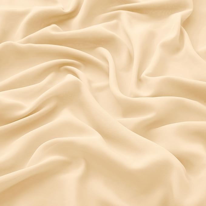VACVELT Wedding Arch Draping Fabric Champagne Chiffon, 1 Panel Sheer Drapes 30 - Image 5