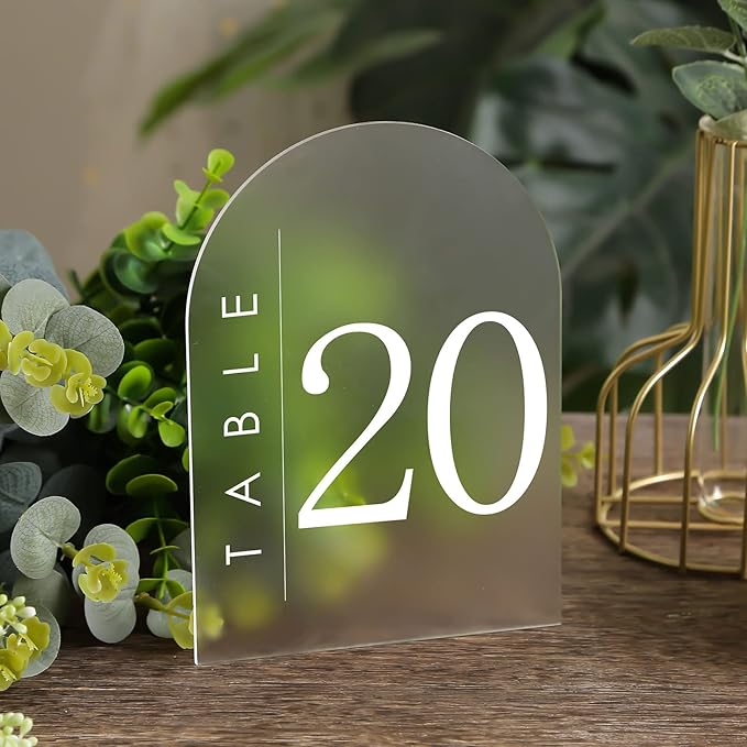 UNIQOOO 20 Pcs Acrylic 5x7 Frosted Arch Table Sign by UNIQOOO