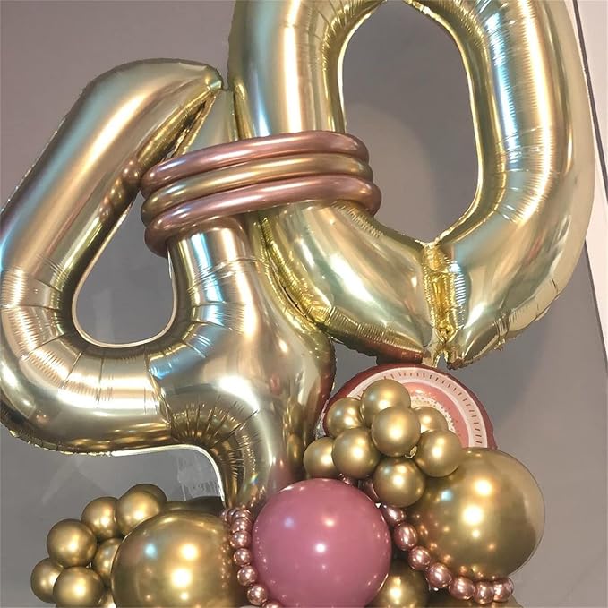 Champagne Gold Balloon Number 5, 40 Inch Large Self Inflating Foil Number - Image 5
