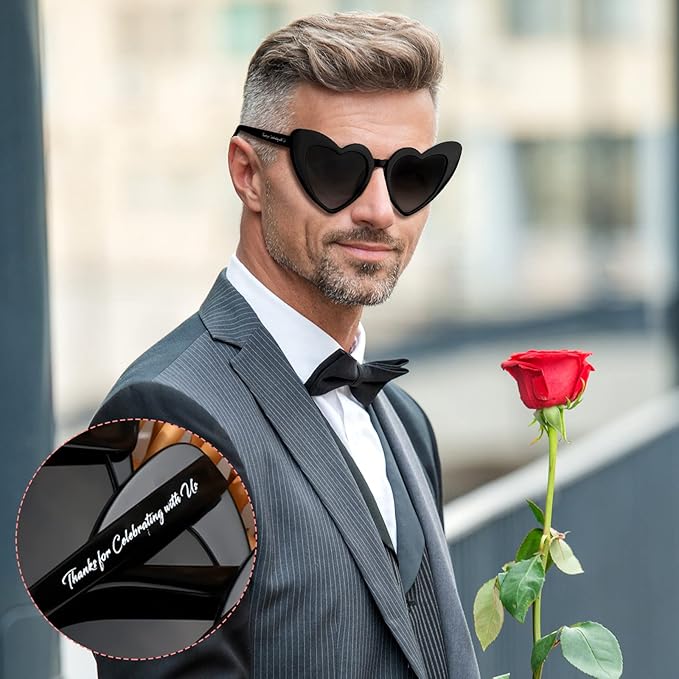 Vabean Wedding Heart Sunglasses Bulk Wedding Gifts Bachelorette Bridal Party - Image 4