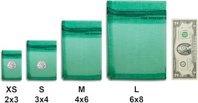 TheDisplayGuys 100-Pack XS 2 x 2 3/4" Dark Green Sheer Organza Gift Bags - Image 5