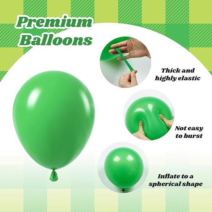 60pcs 12inch Green and Black Balloons - Image 3