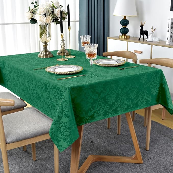SASTYBALE Rectangle Jacquard Tablecloth, Damask Table Cloth SpillProof Wrinkle - Image 3