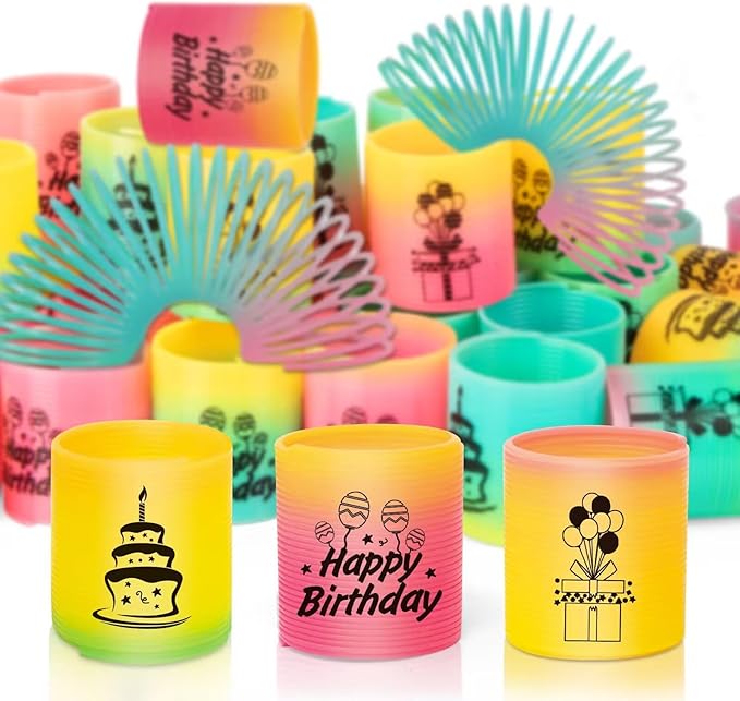 36 Pack Spring Rainbow Magic Fidget Stress Coil Mini Springs Bulk Toys Party by Unknown
