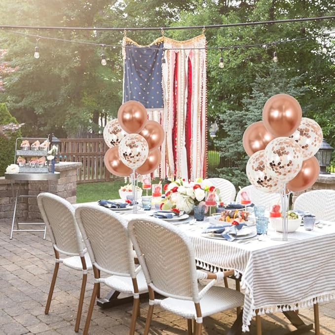 TONIFUL Rose Gold Balloon Stand Centerpiece Table Decorations, Balloons Stand - Image 6