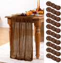 Brown Cheesecloth Table Runner Tan 10 Pack Fall Table Runners Boho Gauze 120 by DeZerlor