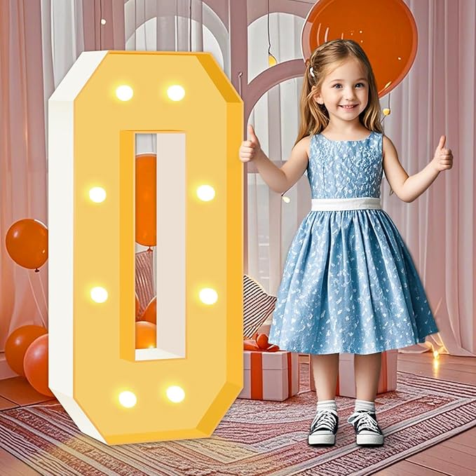 3FT Marquee Light Up Letters, Warm White Light Up Letters O, Large Marquee by HITINO