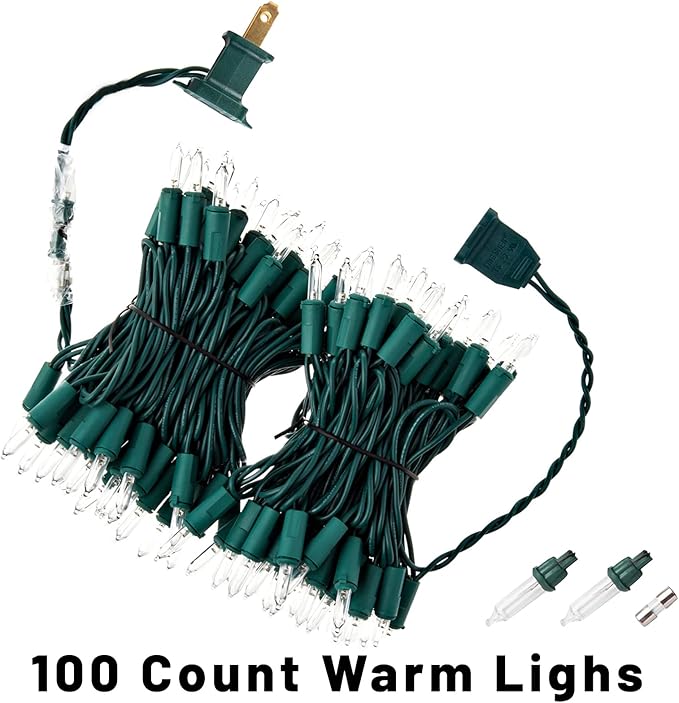 Christmas Lights for Tree 20Ft 100 Count Mini Lights Green Wire Christmas Tree - Image 6