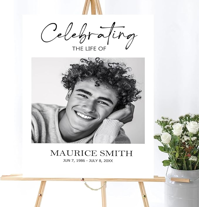 Personalized Funeral Welcome Sign, Celebration of Life Decoration, Modern - Image 4