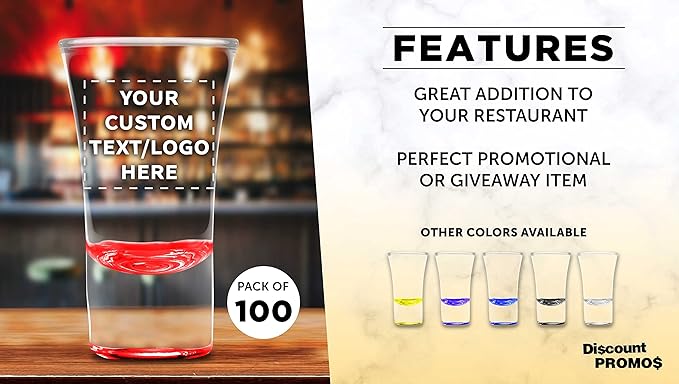 Custom 2 oz. Lord Shooter Etched Shot Glasses, 100 pack, Personalized Text - Image 2