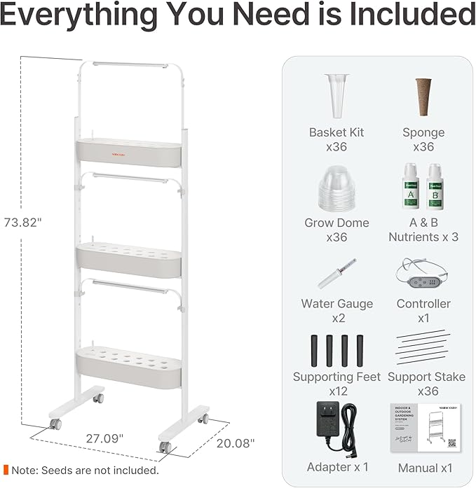 SUNCOZE 3-Tier Hydroponics Growing System Kit - Image 8