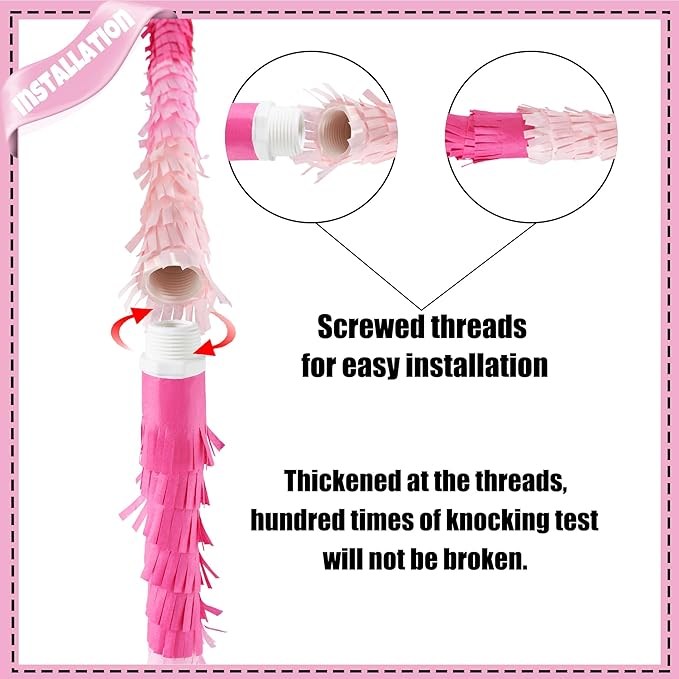 PCFING 20 Inch Number 3 Piñata Pink Gold - Image 4