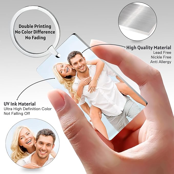 Custom Keychain with picture Double-sided Personalized Your Photo/Text/Icon - Image 2