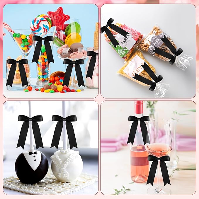 Riceshoot 24 Pcs Satin Ribbon Bow 3.5x5 Inch Twist Tie Bows - Image 6
