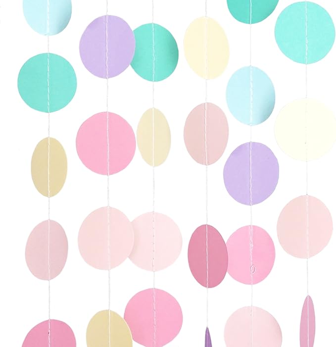 Circle Dots Paper Party Garland Streamer Backdrop - Image 2