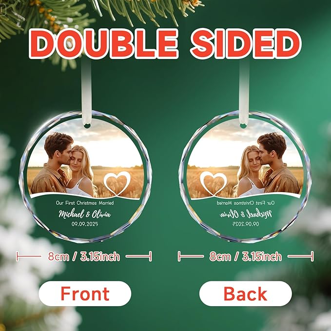 Personalized First Christmas Engaged Ornaments, Engagement Gifts - Image 2