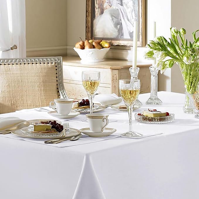 Fitable White Rectangle Tablecloths - Image 7