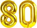 Gold Mylar Number 80 Balloon 40 inch, Number 80 Birthday Balloon, Anniversary by Upgesy