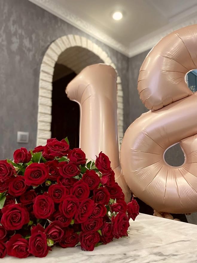 Light Brown Foil Number 8 Balloon 40 Inch, Helium Mylar Eight Number 8 18 28 38 - Image 5