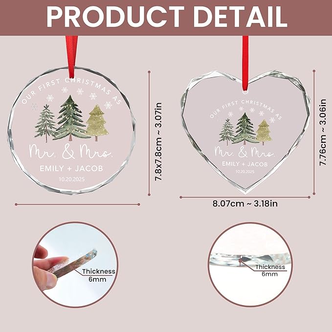 Personalized Glass Ornament 2025 - Image 7