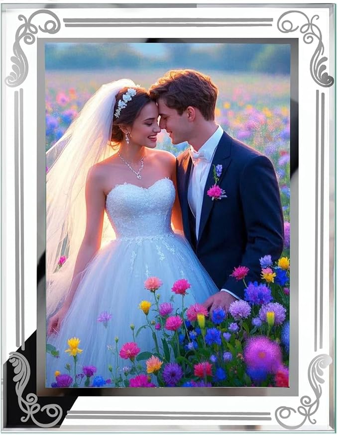 Glass Photo Frames Picture Frame 3.5x5 High Definition Silver Vertical and by TYSSELY