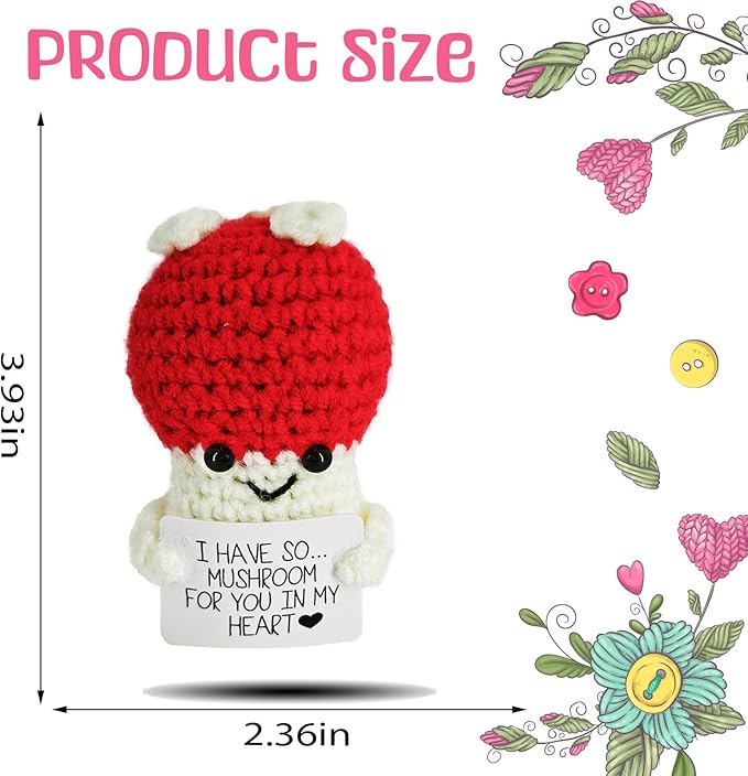 Crochet Emotional Support Mushroom-Handmade Mental Health Gifts - Image 2