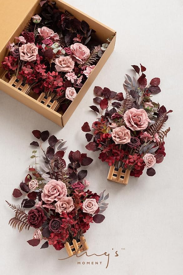 Ling's Moment 17.5" Tall Free Standing Artificial Flowers Arrangements 4 pcs - Image 9