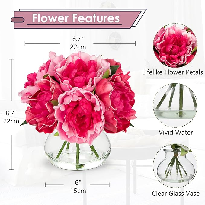 Hollyone Peonies Artificial Flowers - Image 2