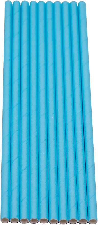 Pack of 300 Pastel Blue Biodegradable 4-Ply Paper Drinking Straws - Image 4