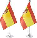 ZXvZYT 2 Pack Spain flag Spanish Table Flag Small Mini Spanish Desk Flags by ZXvZYT