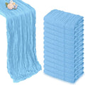 12 Pack Baby Blue Cheesecloth Table Runner 10ft Boho Gauze Fabric Cheese Cloth by Pepmily