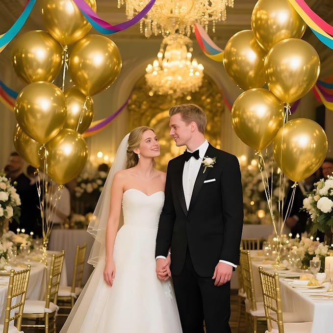 KAWKALSH Metallic Gold Balloon 12 Inch - Image 5