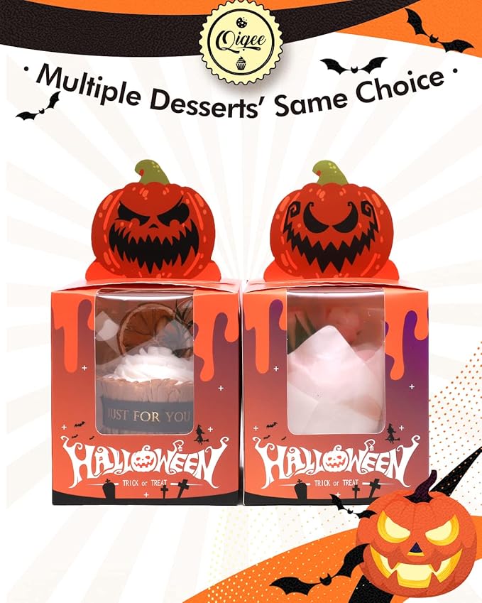qiqee Halloween Individual Cupcake Boxes Cupcake Holders Disposable 60pcs - Image 3