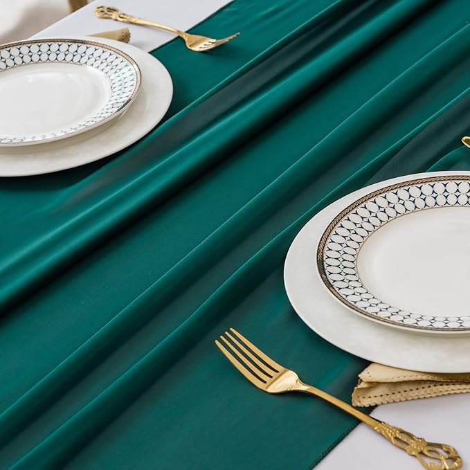 12Pack 9ft Chiffon Table Runner 14x108 Inch Sheer Romantic Table Runner - Image 4