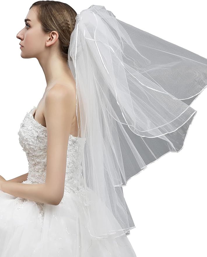 Women's Short Wedding Veils - Image 3