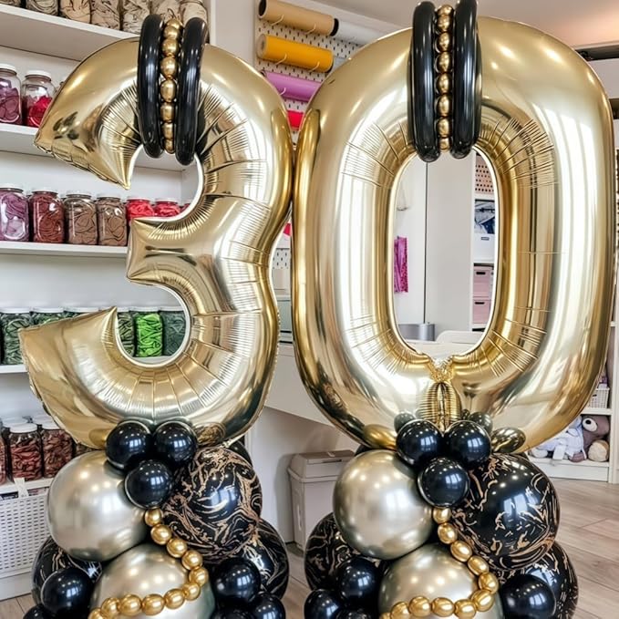 Champagne Gold 1 Balloon, 40 Inch Light Gold Number 1 Balloon Big Foil Mylar - Image 4